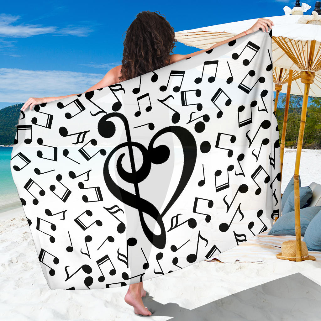 Musical Notes Heart Sarong