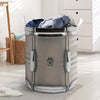 Grey Metal Snare Drum Laundry Basket