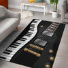 Piano And Black Electric Guitar Area Rug