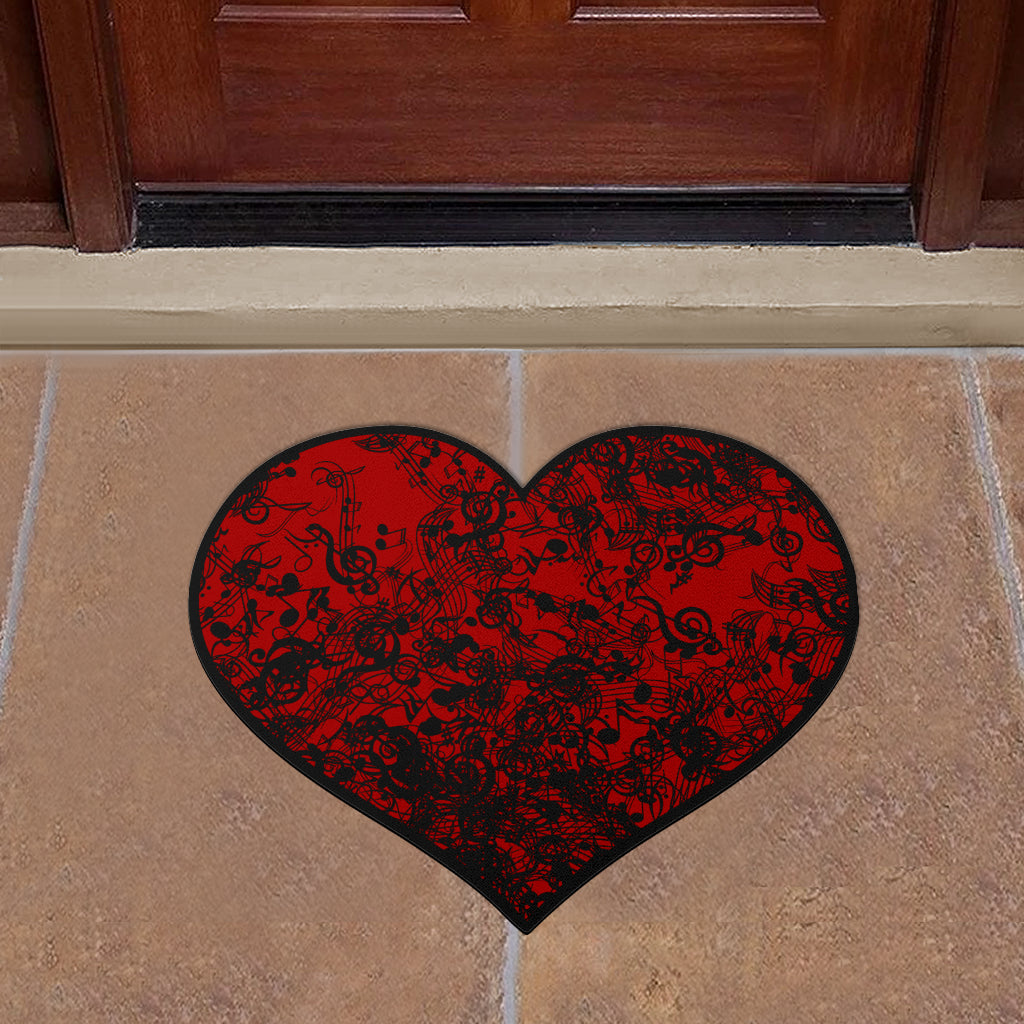 Music Heart Shape Door Mat