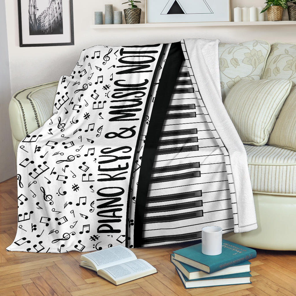 Piano Keys & Music Notes Premium Blanket