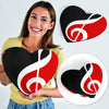 Treble Clef Heart Pillow