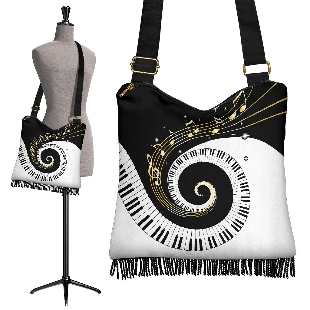 Piano Art Music Crossbody Boho Handbag