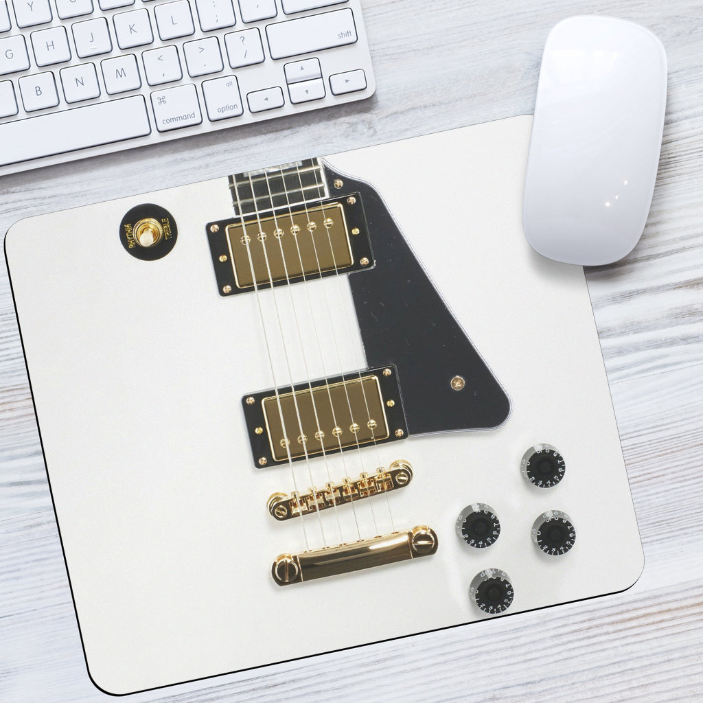 Electric Guitar White Mouse Pad