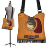 Wooden Guitar Crossbody Boho Handbag