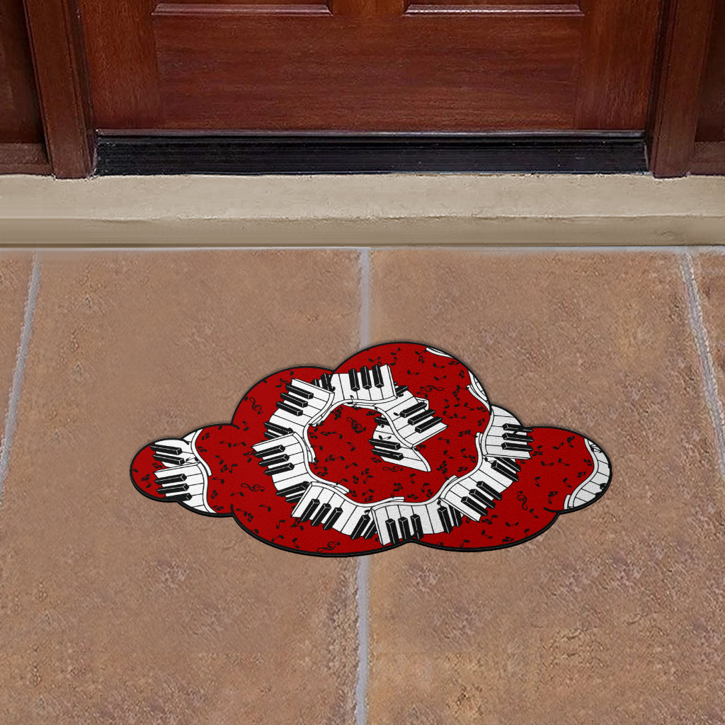 Piano Music Cloud Shape Door Mat