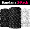Music Notes Black And White Art Bandana 3-Pack