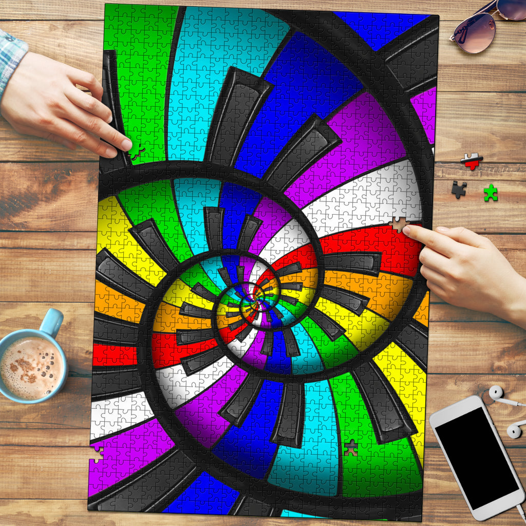 Piano Rainbow Keys Wood Jigsaw Puzzle