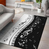 Piano Keys With Musical Notes Area Rug