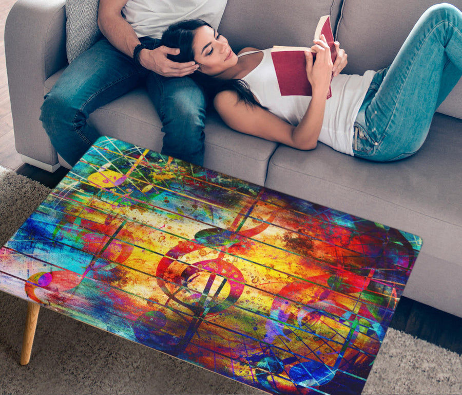 [USA Only] Abstract Musical Notes Rectangular Coffee Table