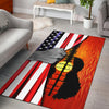 Guitar American Flag Sunset Area Rug