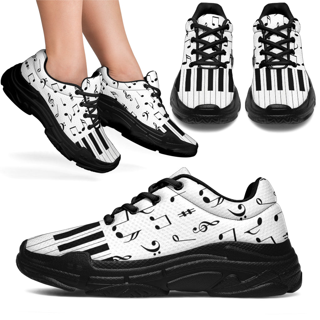 Piano With Music Notes Chunky Sneakers