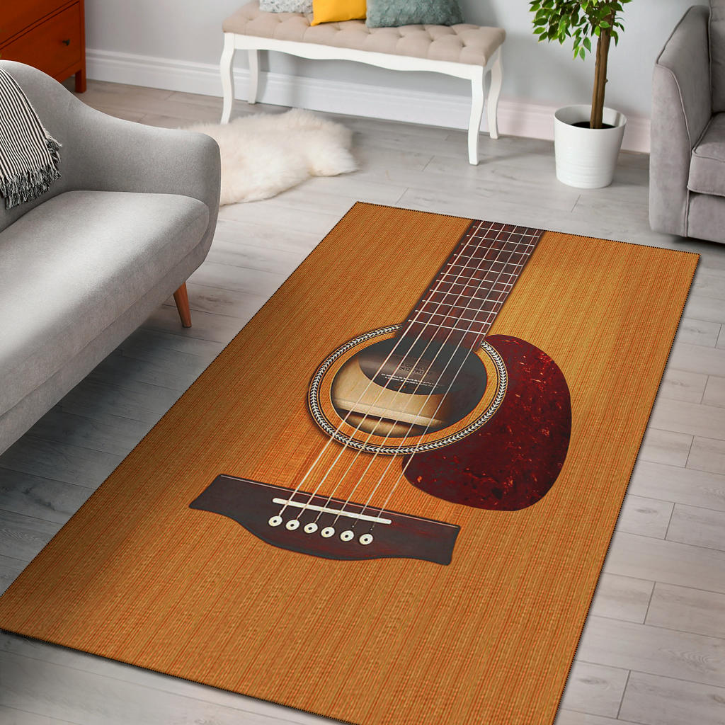 Wooden Guitar Area Rug