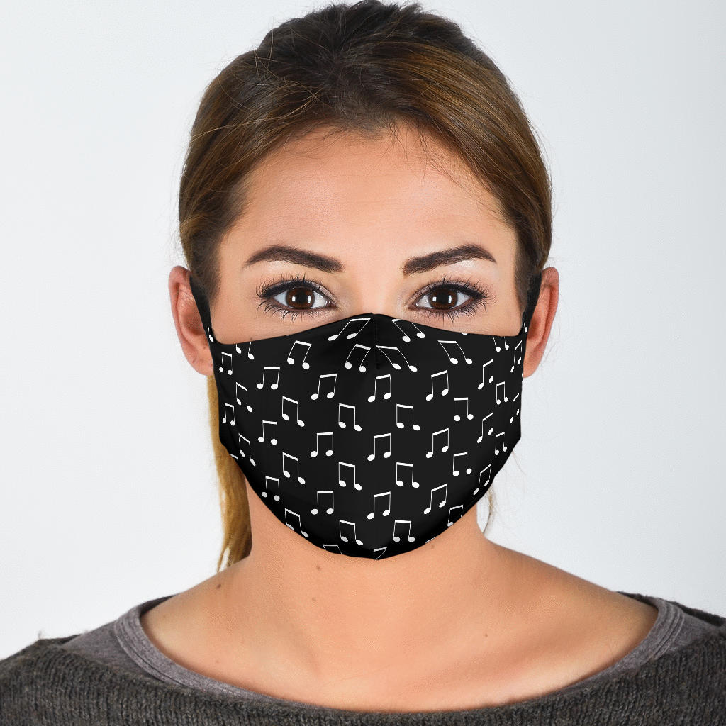 Musical Note Black Face Mask