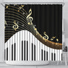 Piano Keys And Music Notes Shower Curtain