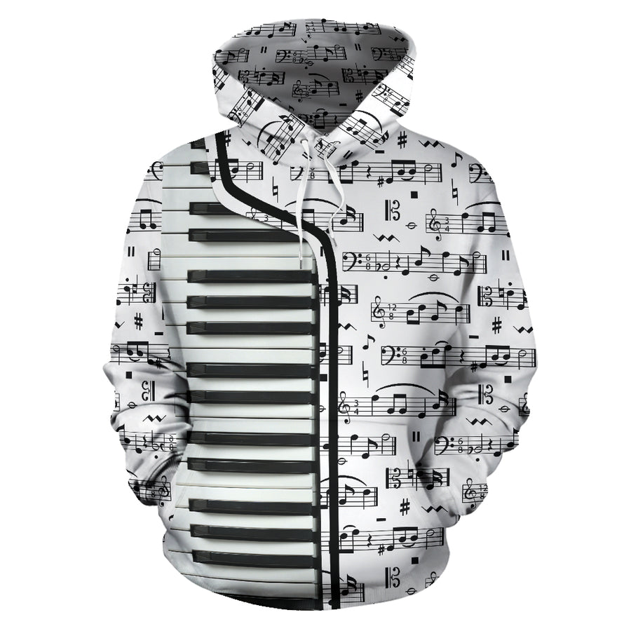 Piano Keys And Music Notes Hoodie