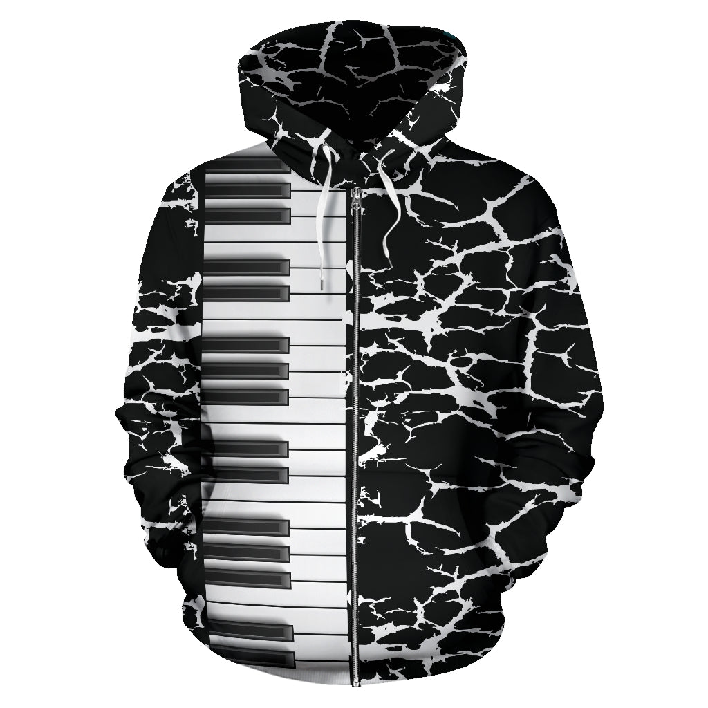 Piano Black Zip Up Hoodie
