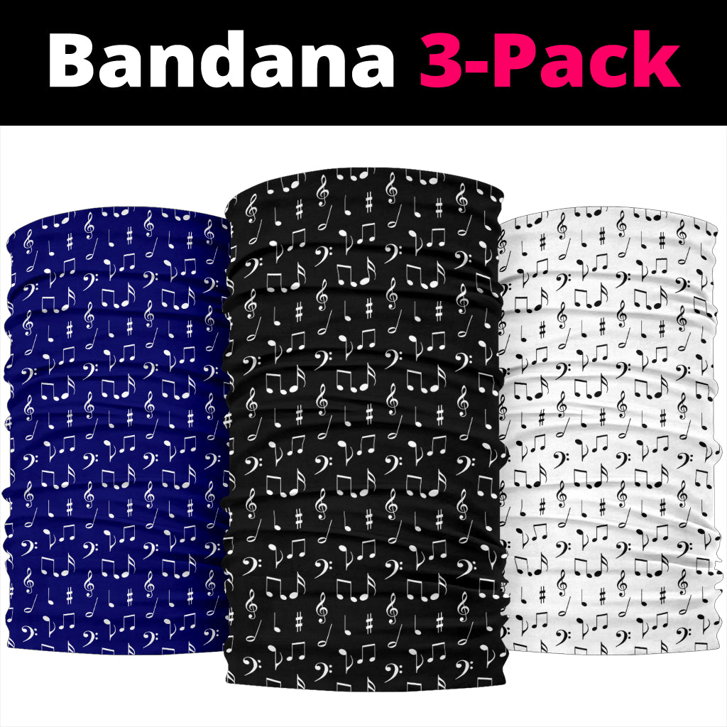 Music Notes Art Bandana 3-Pack