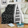 Piano Keys Musical Black Blanket