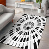 Piano Keys Hole White Rug