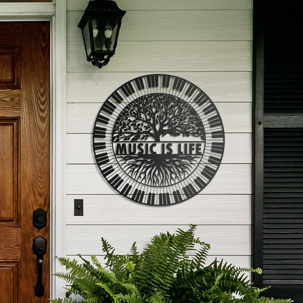 Music Is Life Metal Sign