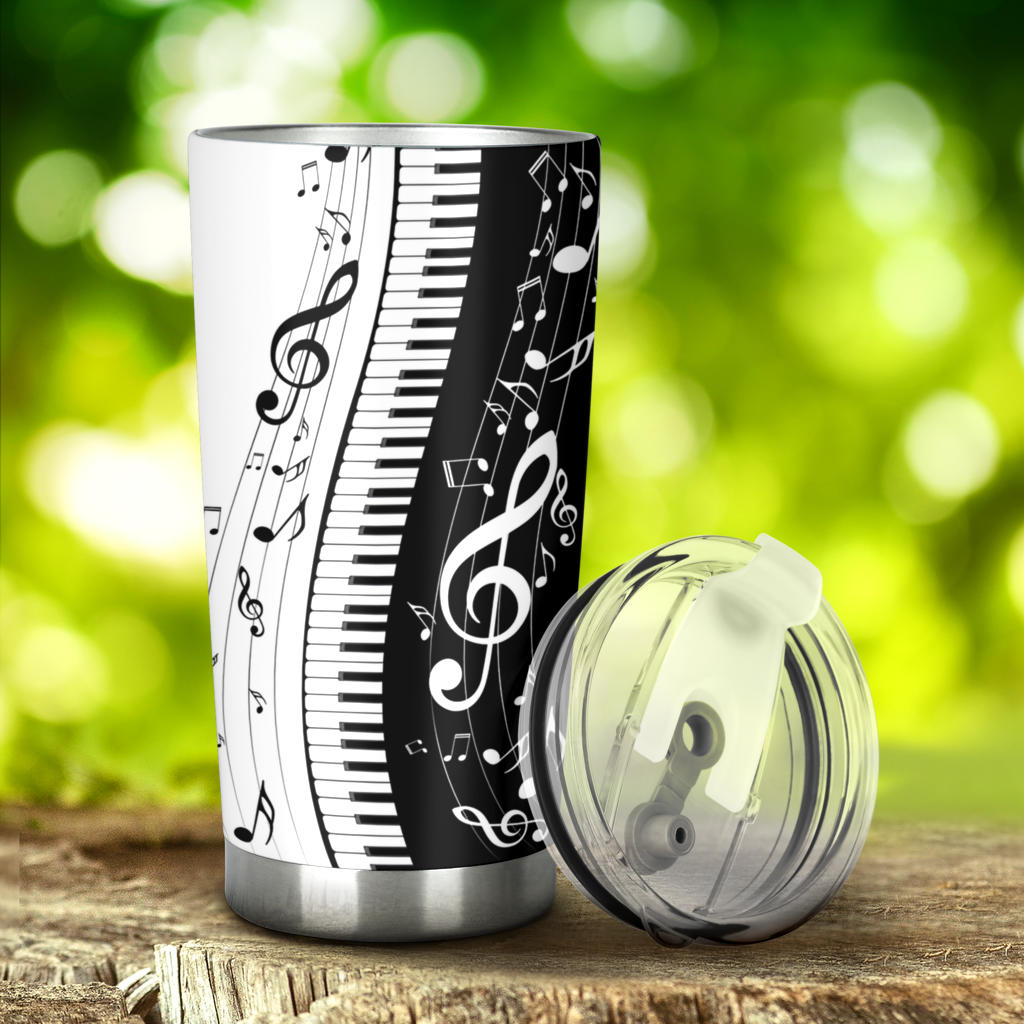 Piano Keys With Musical Notes Tumbler
