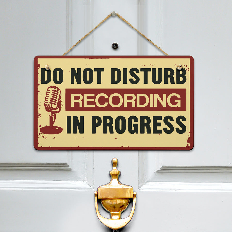 Recording In Progress Rectangular Door Sign