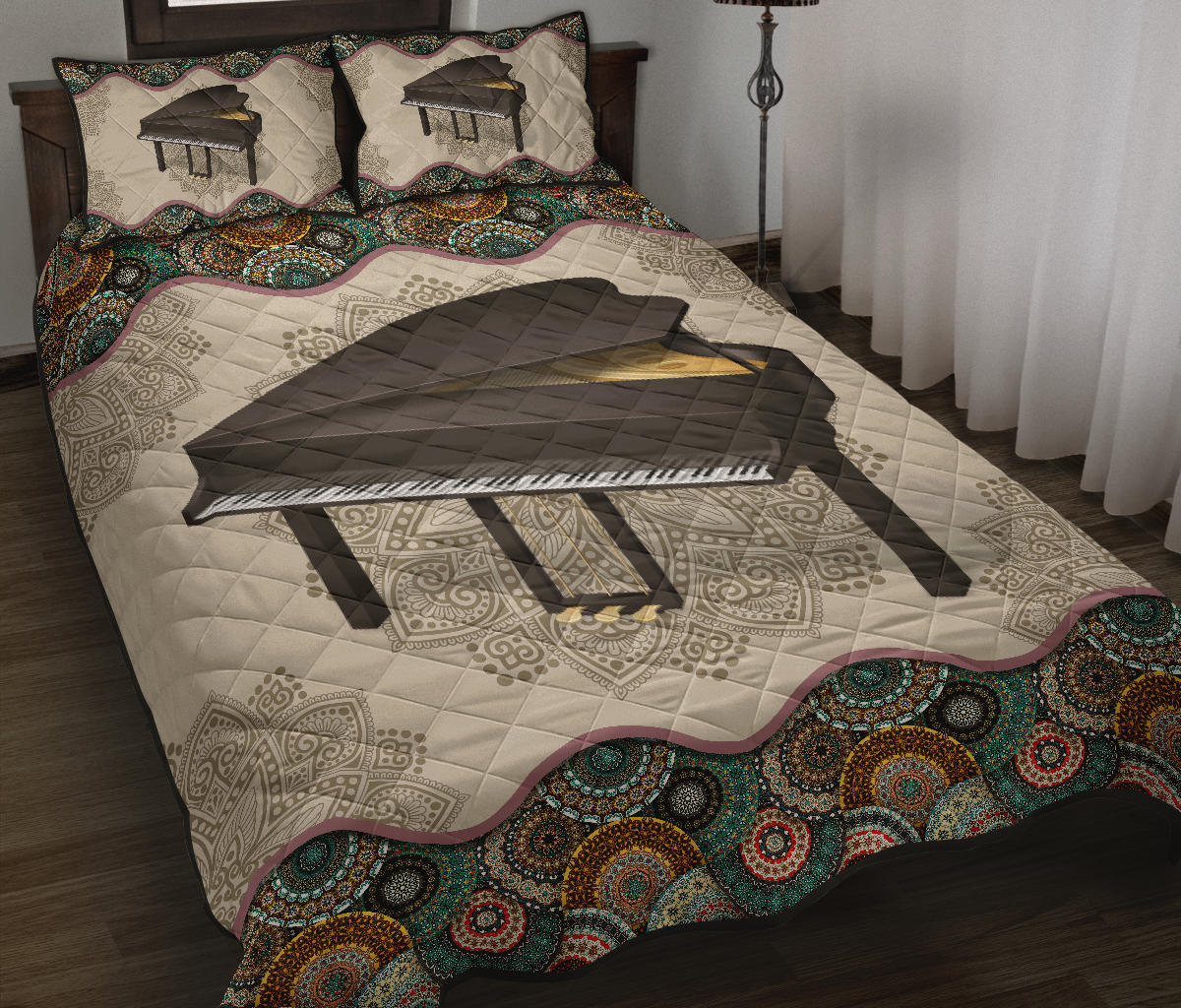 Piano Mandala Quilt Bed Set