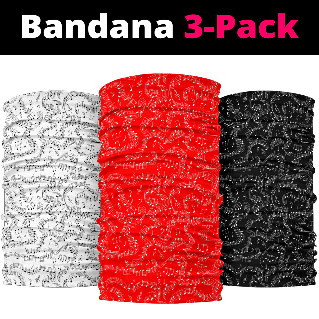 Musical Notes Pattern Bandana 3-Pack