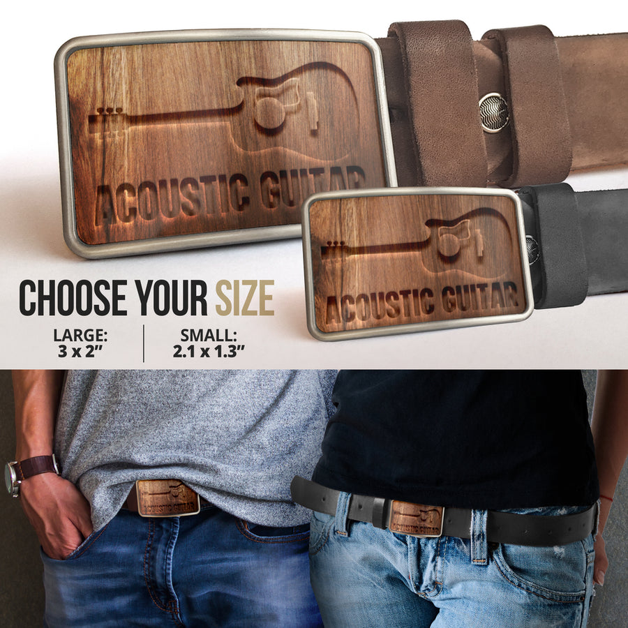 Wood Guitar Belt Buckle