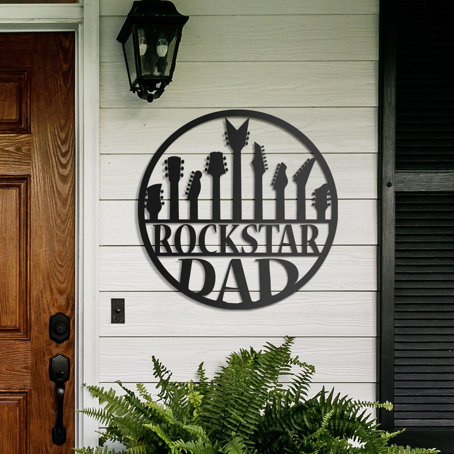Rockstar Dad Metal Sign