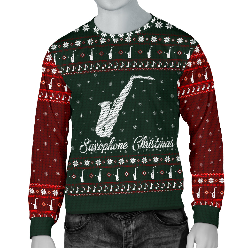 Saxophone Christmas Men's Sweater
