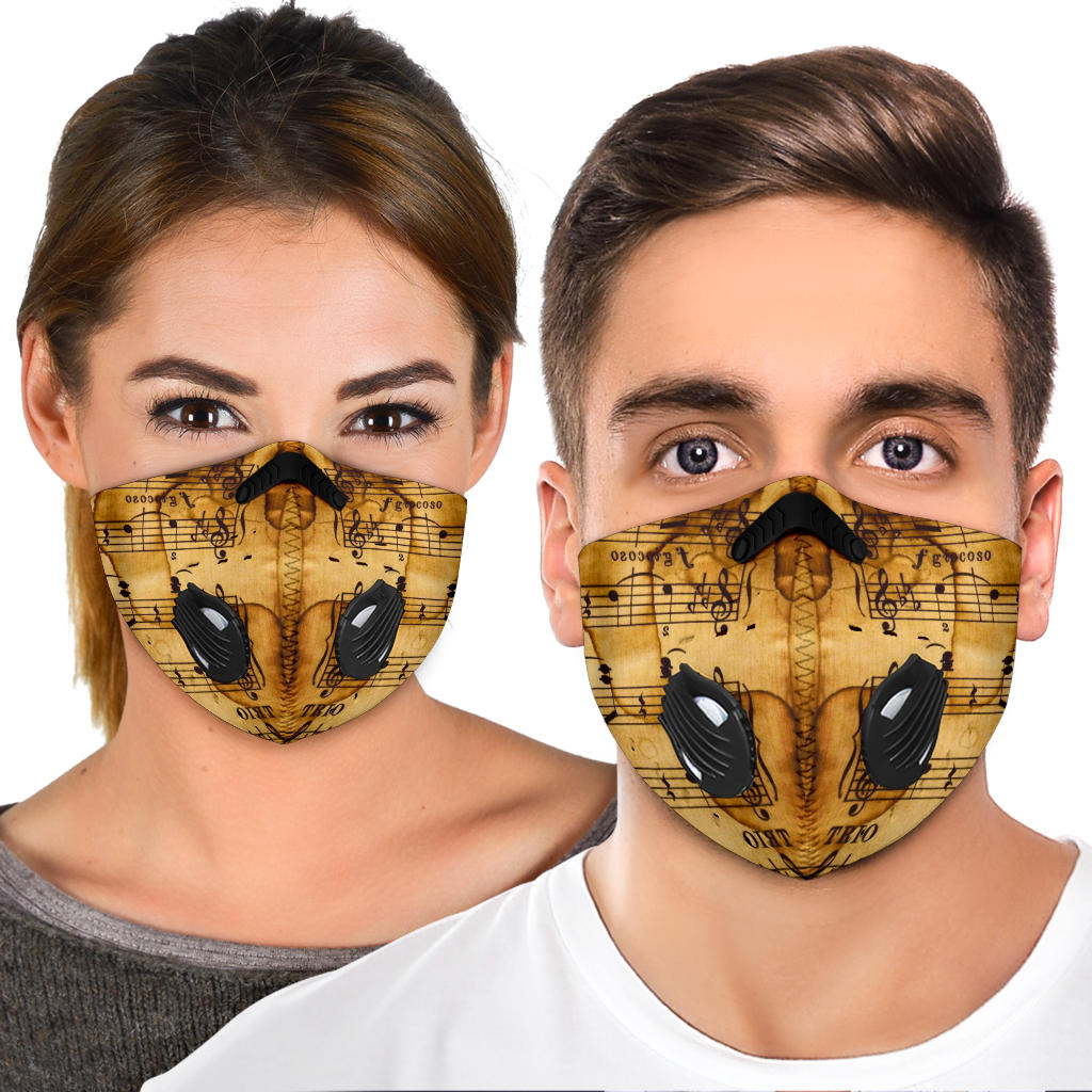 Old Music Notes Premium Face Mask