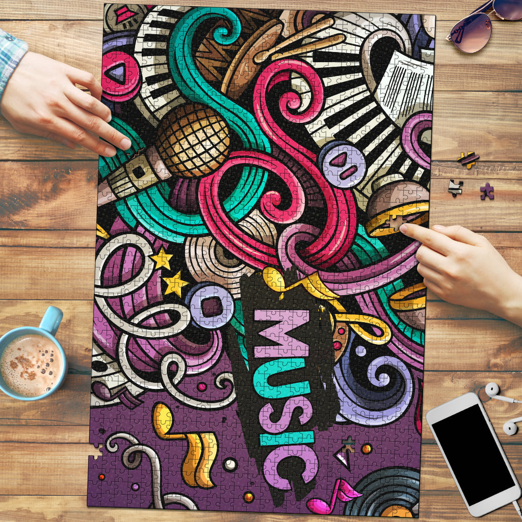 Music Instruments Art Wood Jigsaw Puzzle