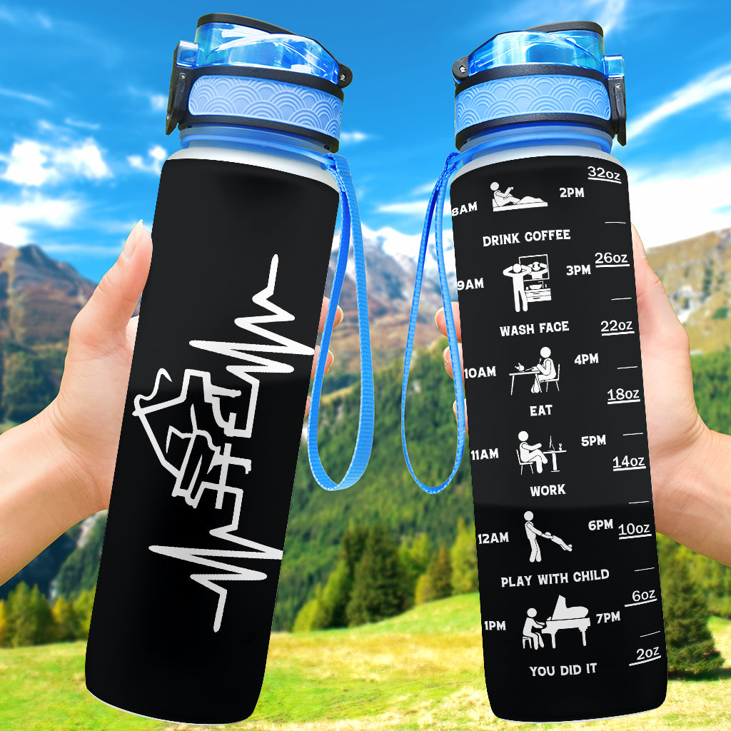 Piano Heartbeat Hydro Tracking Bottle