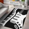 Piano And White Electric Guitar Area Rug