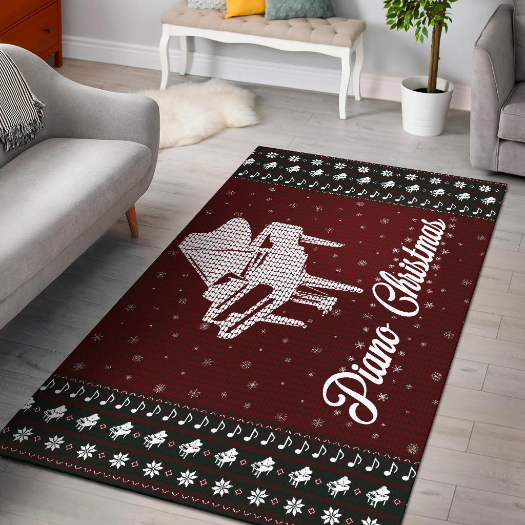 Piano Christmas Area Rug