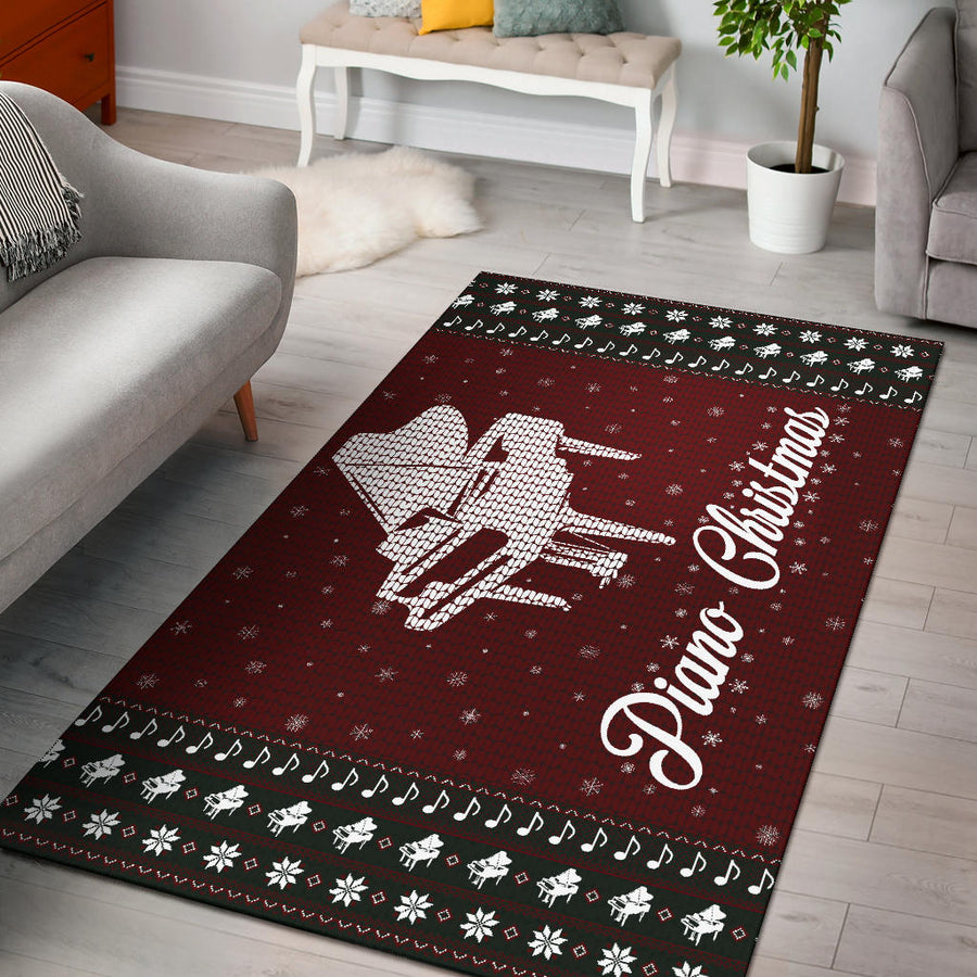 Piano Christmas Area Rug