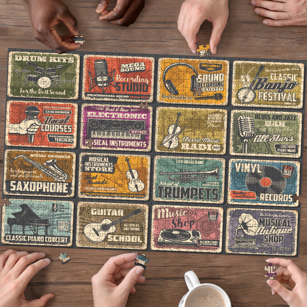 Music Catalogue Wood Jigsaw Puzzle