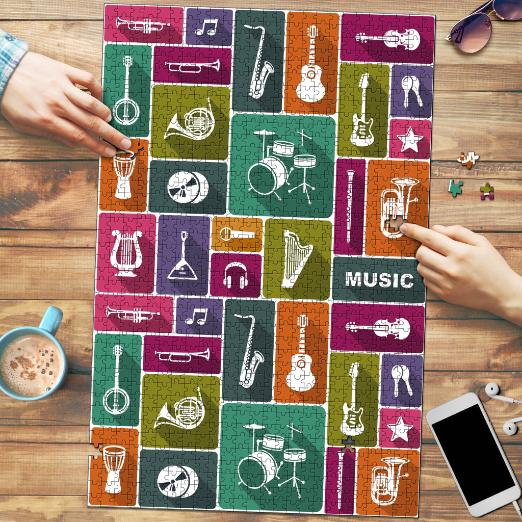 Music Instruments Wood Jigsaw Puzzle