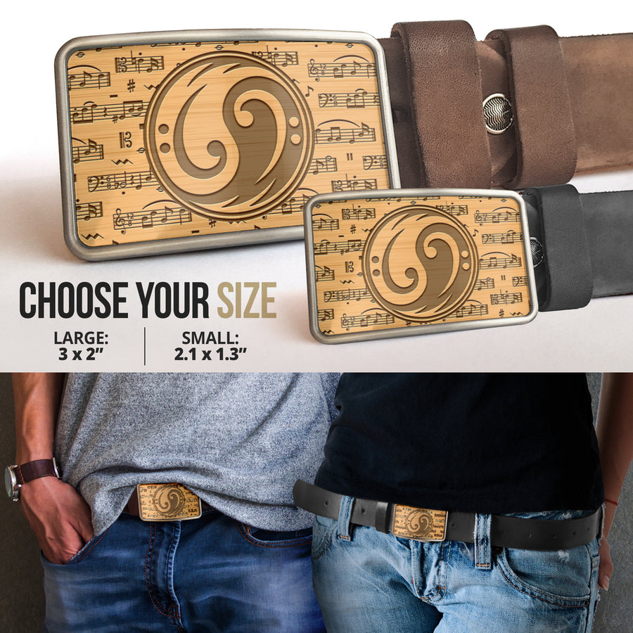 Yin Yang Bass Clef Belt Buckle