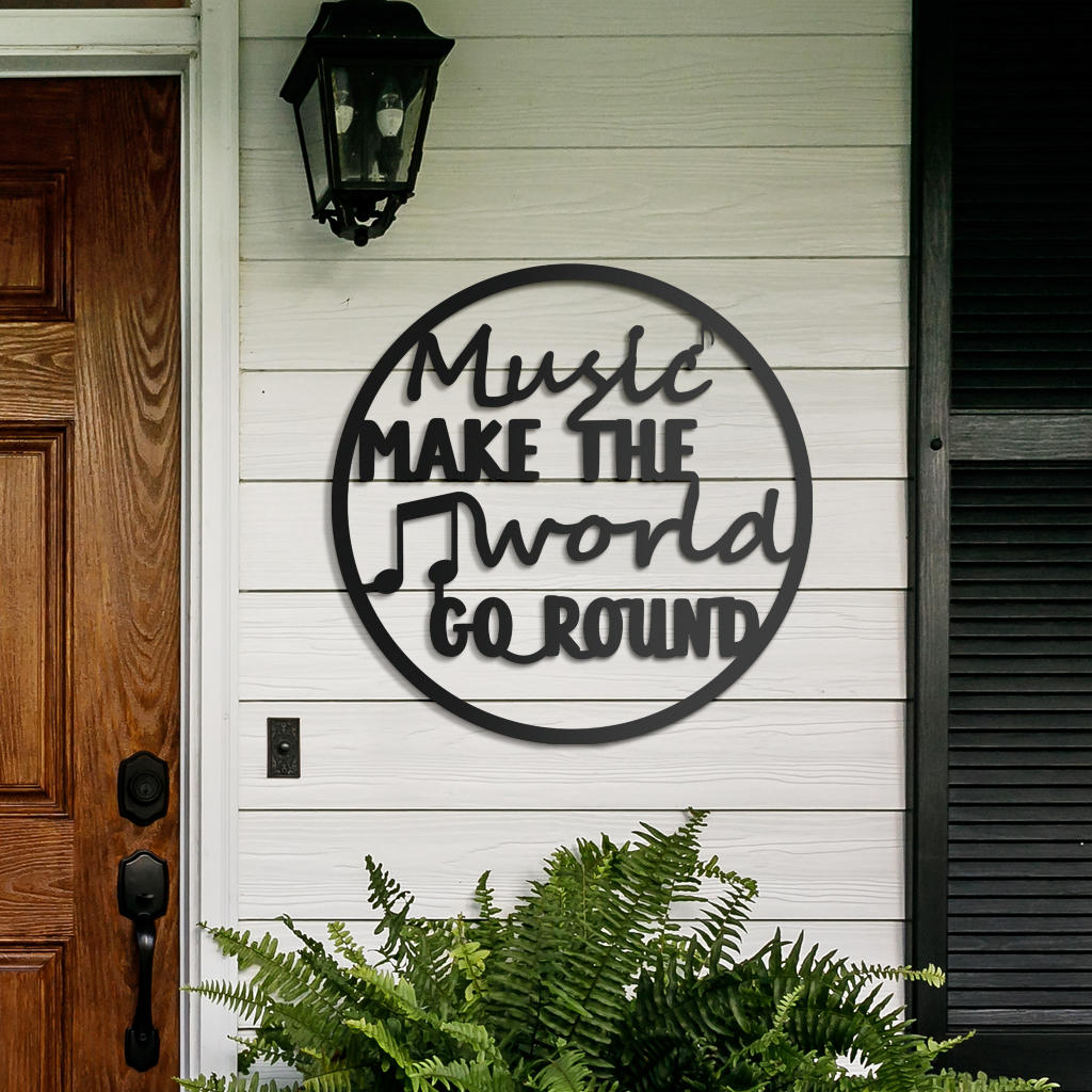 Music Go Round Metal Sign