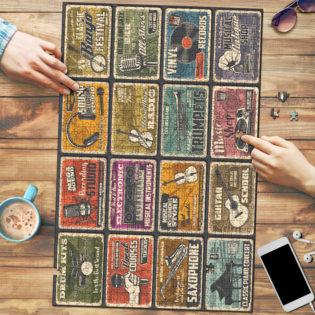 Music Catalogue Wood Jigsaw Puzzle