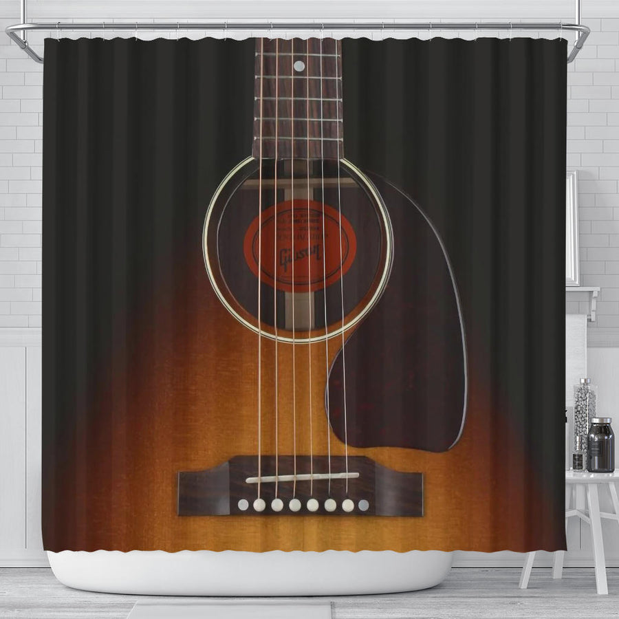 Black Guitar Shower Curtain