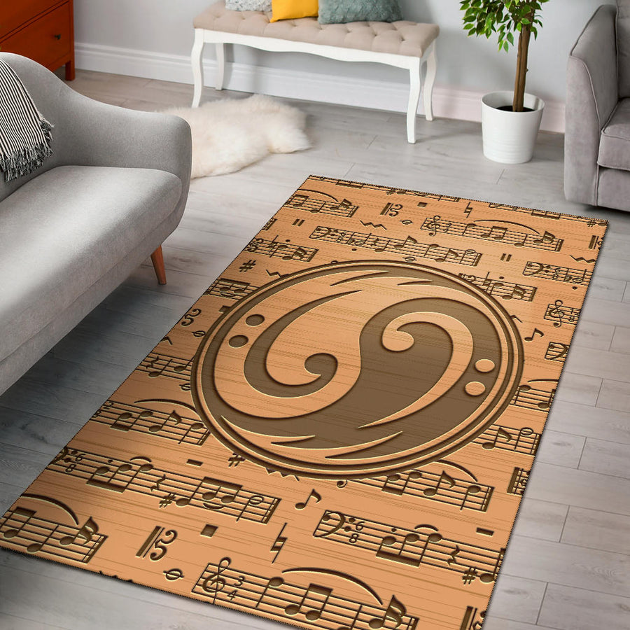 Yin Yang Bass Clef Area Rug