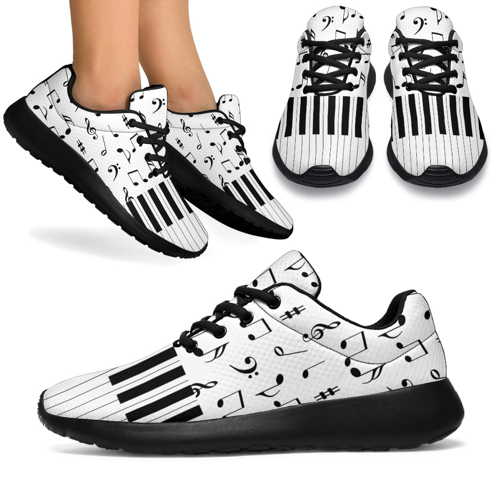 Piano With Music Notes Sport Sneakers