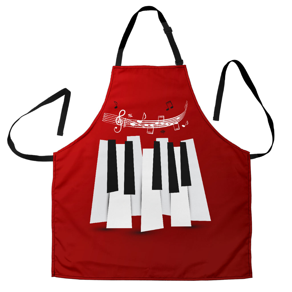 Piano Key And Music Notes Men's Apron