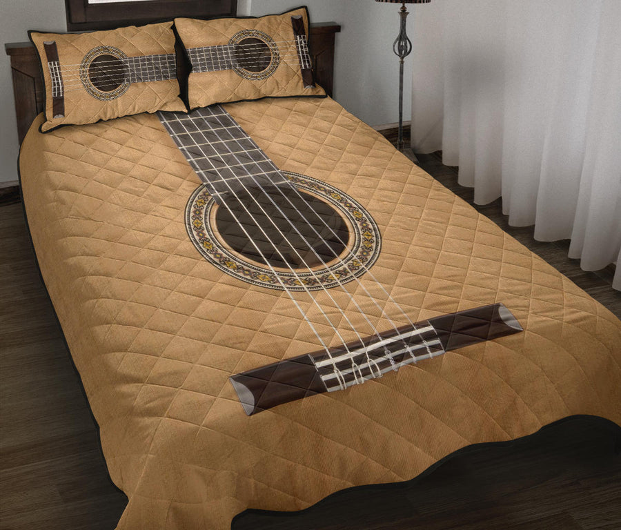 Classical Guitar Quilt Bed Set