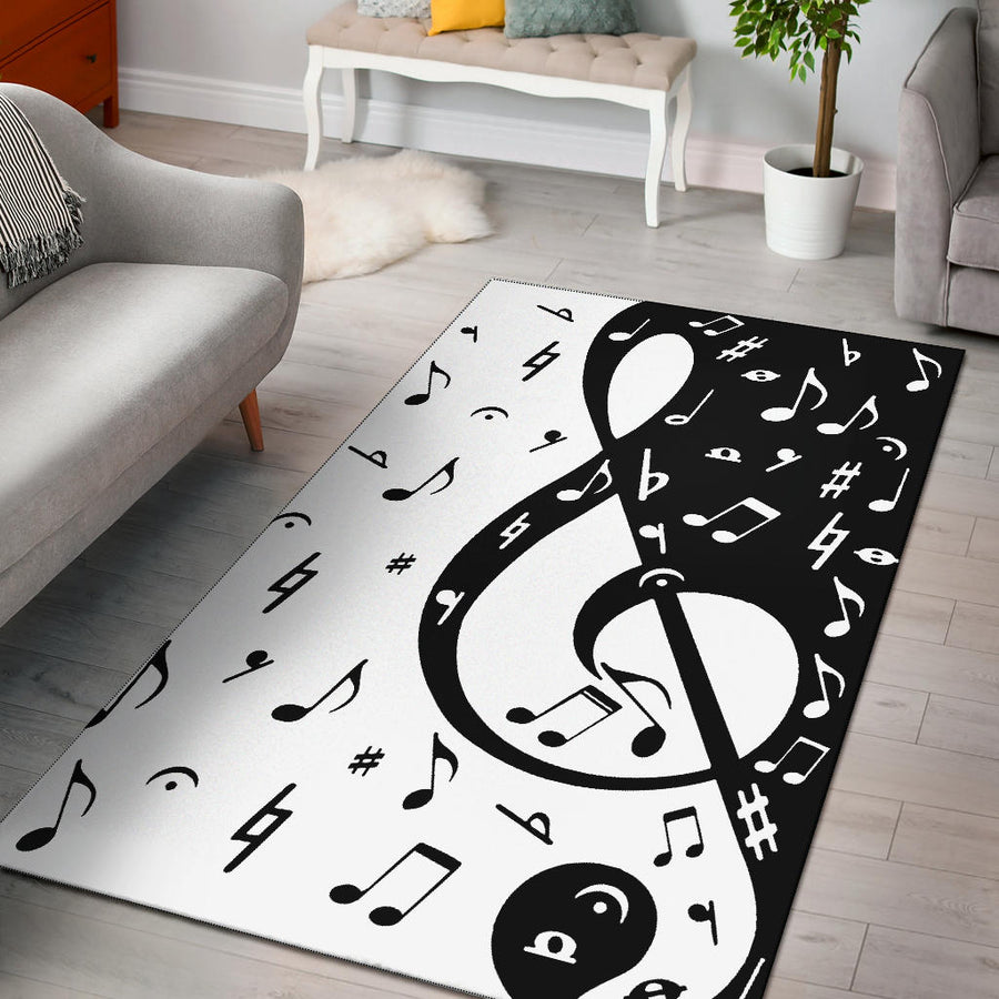 Music Notes Treble Clef Rug