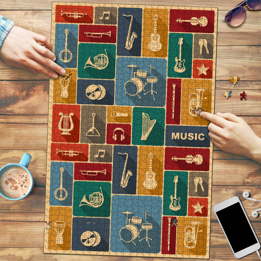 Musical Instruments Wood Jigsaw Puzzle